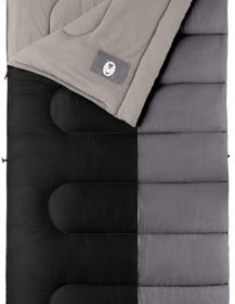 Coleman Biscayne Big & Tall 40°F Sleeping Bag, Fits Adults up to 6ft 4in Tall, No-Snag Zipper with Stuff Sack, Machine Washable